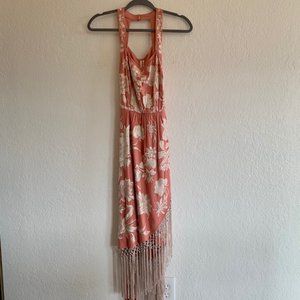 Blush Pink Embroidered Anthropologie Dress